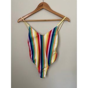 Kendal + Kylie Rainbow‎ One piece bathing suit size small